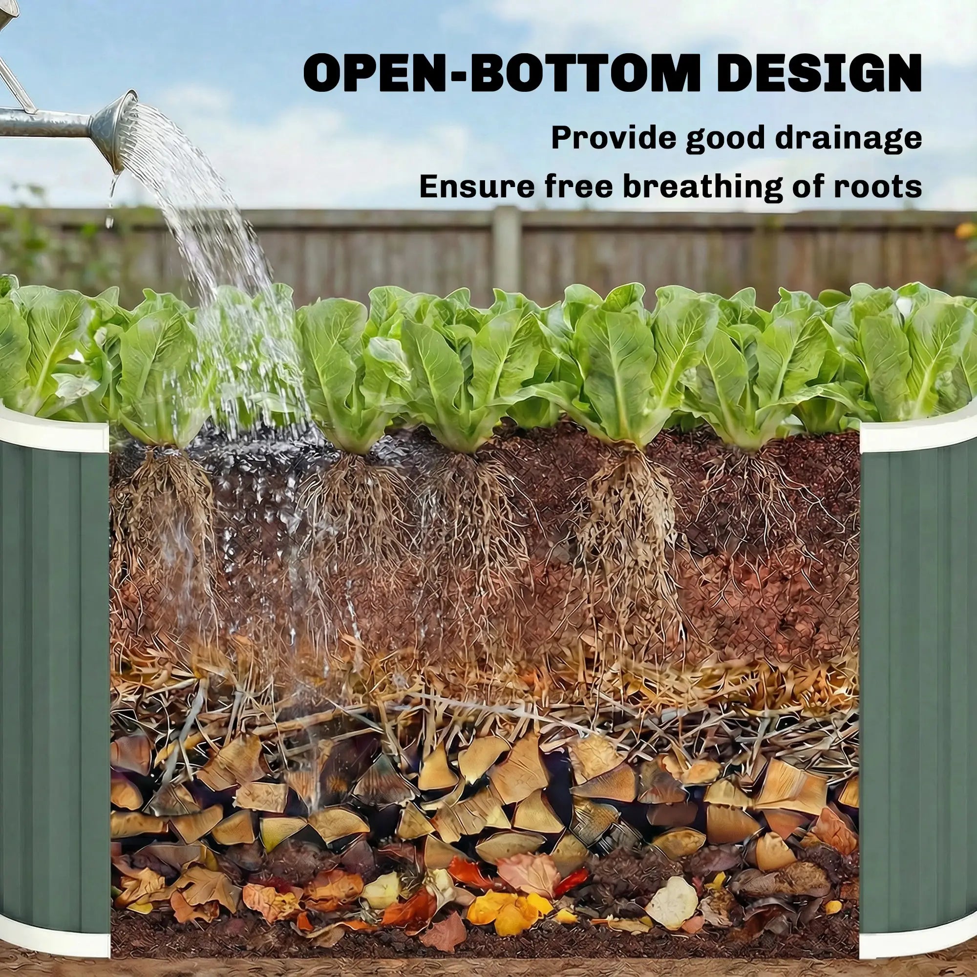 Galvanized Raised Garden Bed, Deep Rot Planter Box, 5' x 2' x 2', Light Green Galvanized Planter Boxes at Gallery Canada