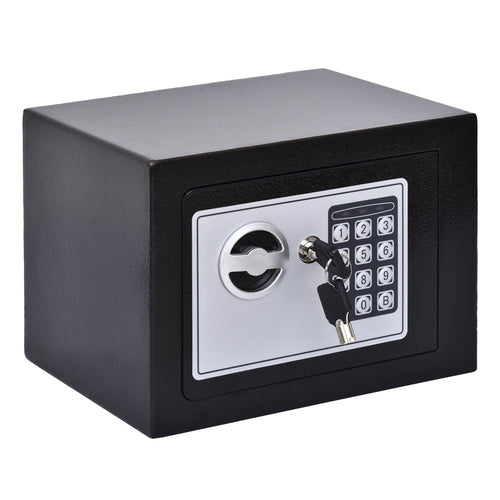 Small Steel Digital Electronic Safe Box Wall Mount Security Case Cabinet Keypad Lock Home Office Hotel Gun Cash Jewelry Black