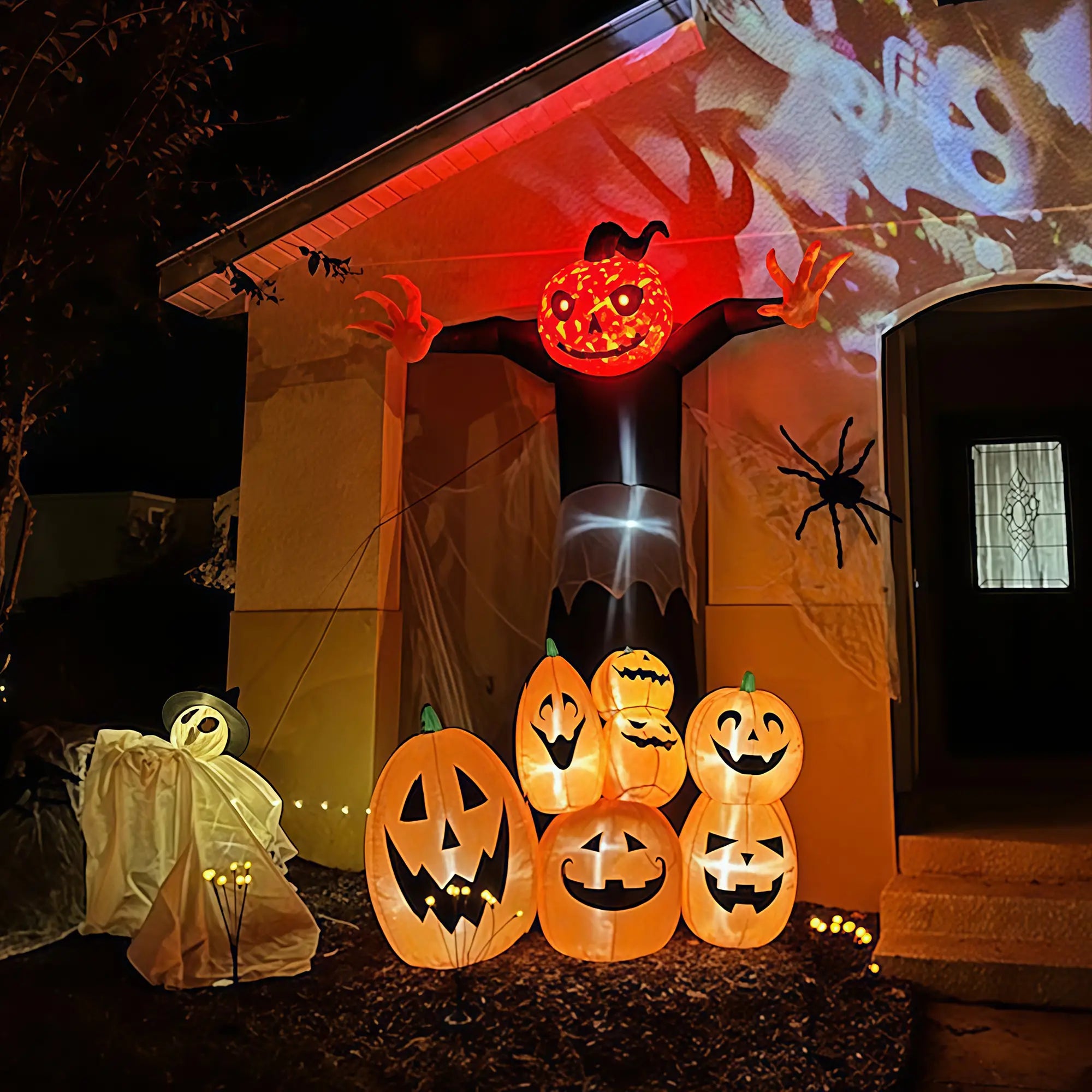 9ft Inflatable Halloween Pumpkin Ghost, Outdoor LED Display Halloween Decorations at Gallery Canada