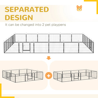 24 Panel 24" Height Dog Playpen, Small Medium Dogs, Grey Houses, Kennels & Pens at Gallery Canada