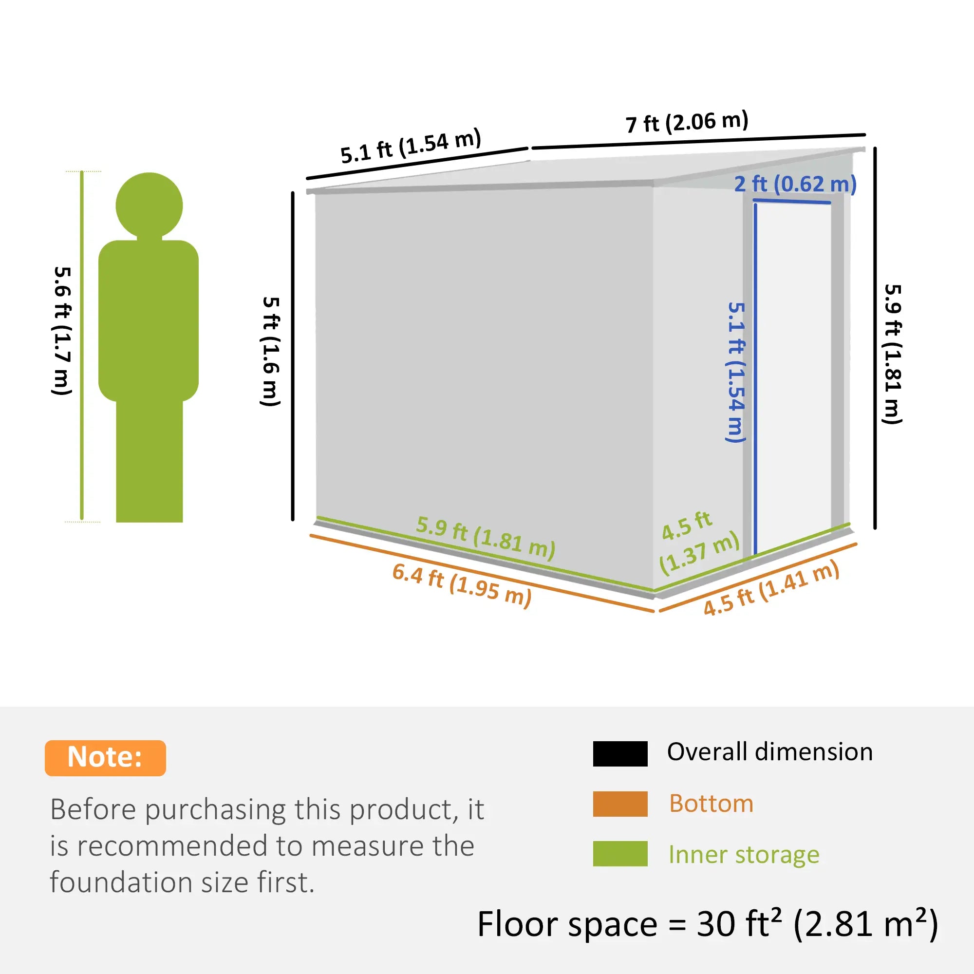 5'x7' Galvanized Metal Shed, With Sliding Door, 2 Vents, Green Sheds at Gallery Canada