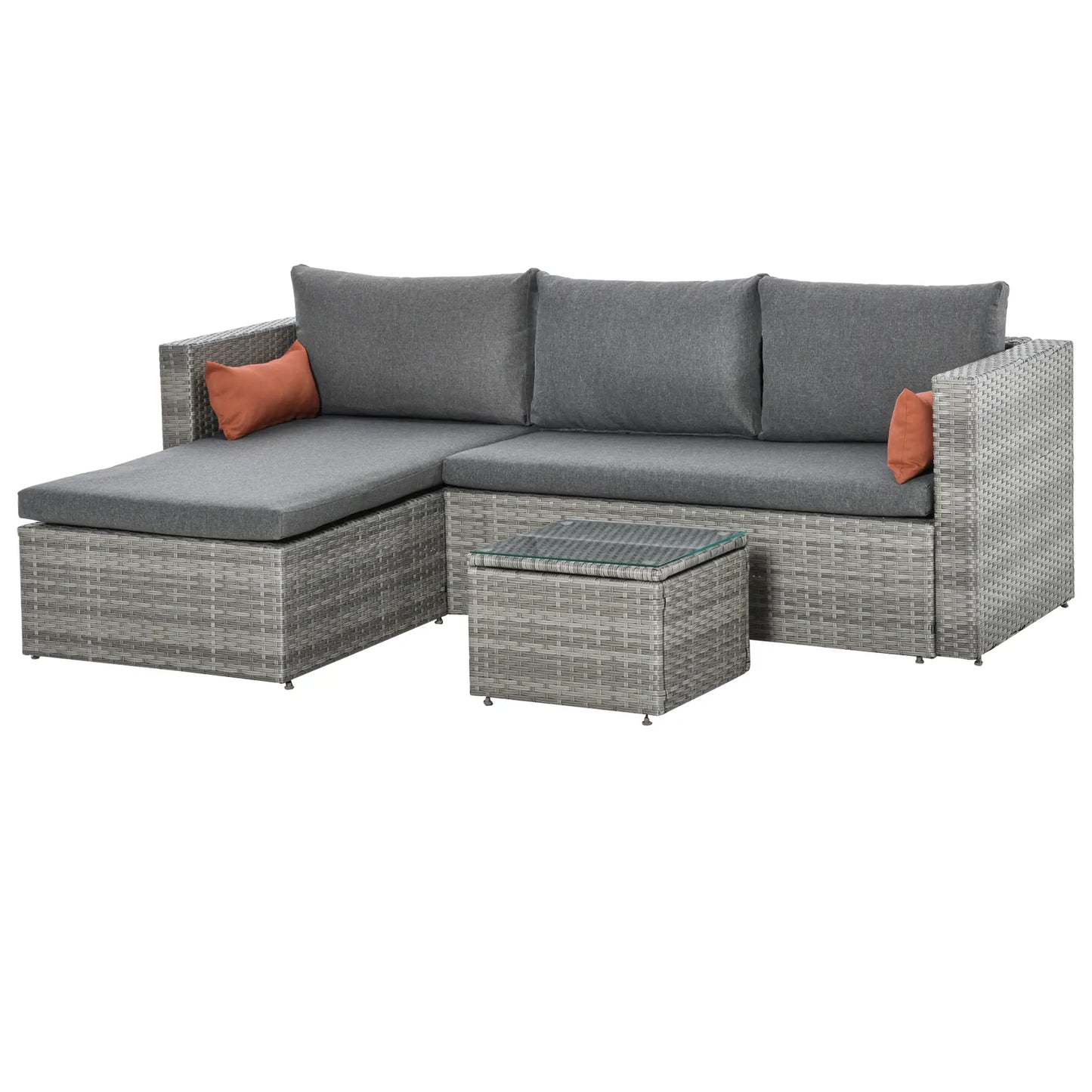 3-Piece Patio Furniture Set, Sectional Sofa, Wicker Chair, Grey Patio Furniture Sets at Gallery Canada