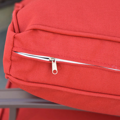 4 PCS PE Rattan Wicker Sofa Set, Outdoor Conversation Furniture, Two Tier Tea Table, Cushions, Red Patio Furniture Sets at Gallery Canada