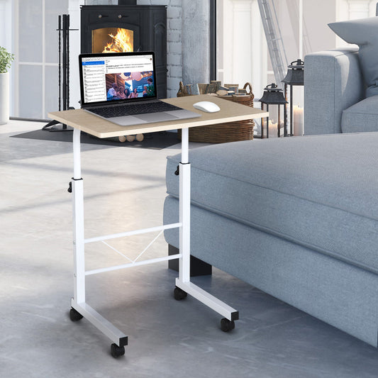 C-Shaped Sofa Side Table, Mobile End Table with Adjustable Height, Laptop Desk, Couch Table, Snack Table on Wheeks for Living Room Bedroom - Gallery Canada