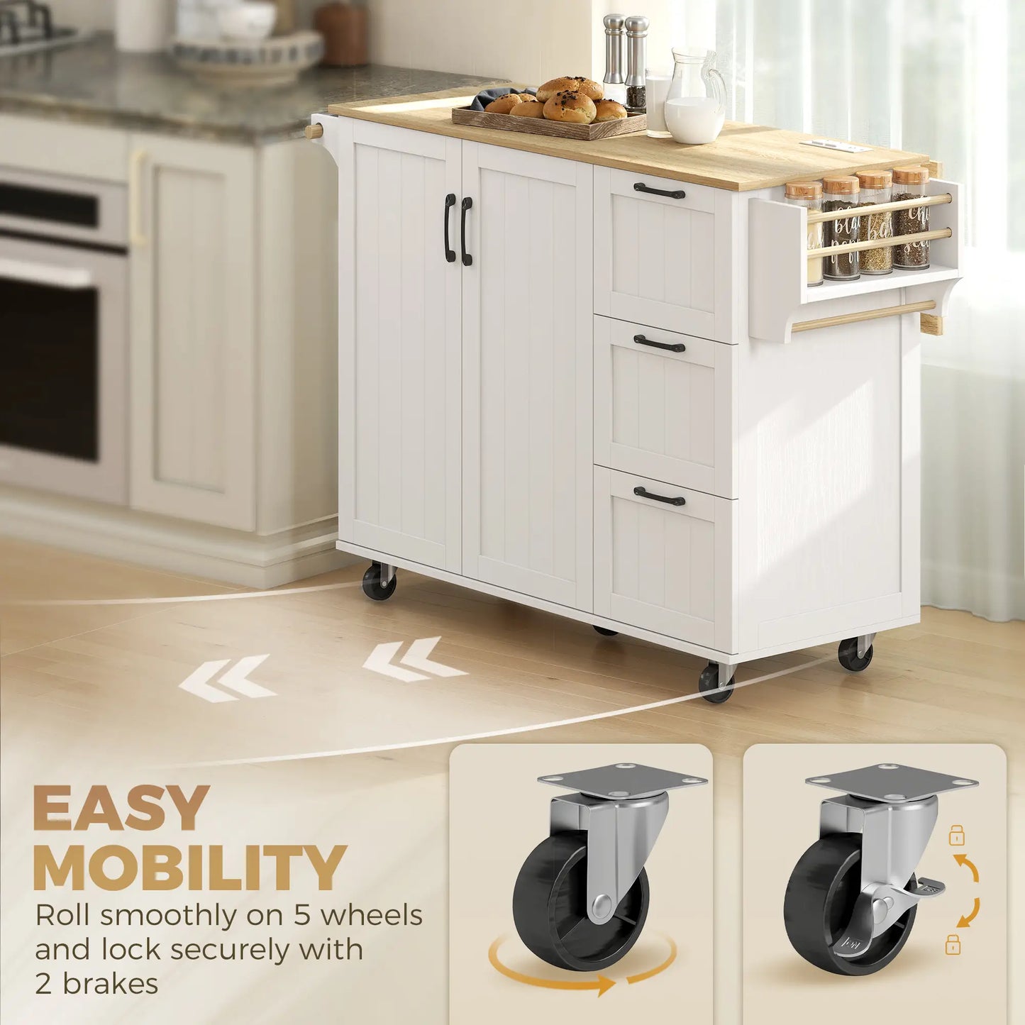 Kitchen Island With Drop Leaf, White Kitchen Islands & Kitchen Carts at Gallery Canada