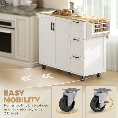 Kitchen Island With Drop Leaf, White Kitchen Islands & Kitchen Carts at Gallery Canada