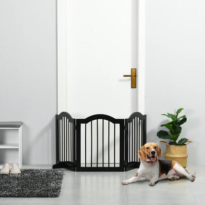 24"H Foldable Dog Gate, 3 Panels, Freestanding Pet Barrier, Black Houses, Kennels & Pens at Gallery Canada