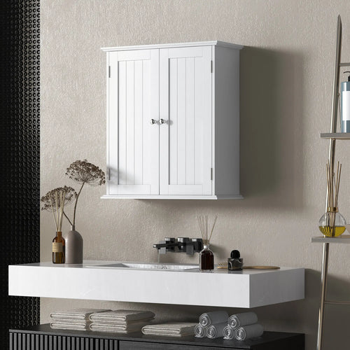Bathroom Medicine Cabinet, Wall Cabinet with 2 Doors and Adjustable Shelf, Space Saver Over Toilet Cabinet