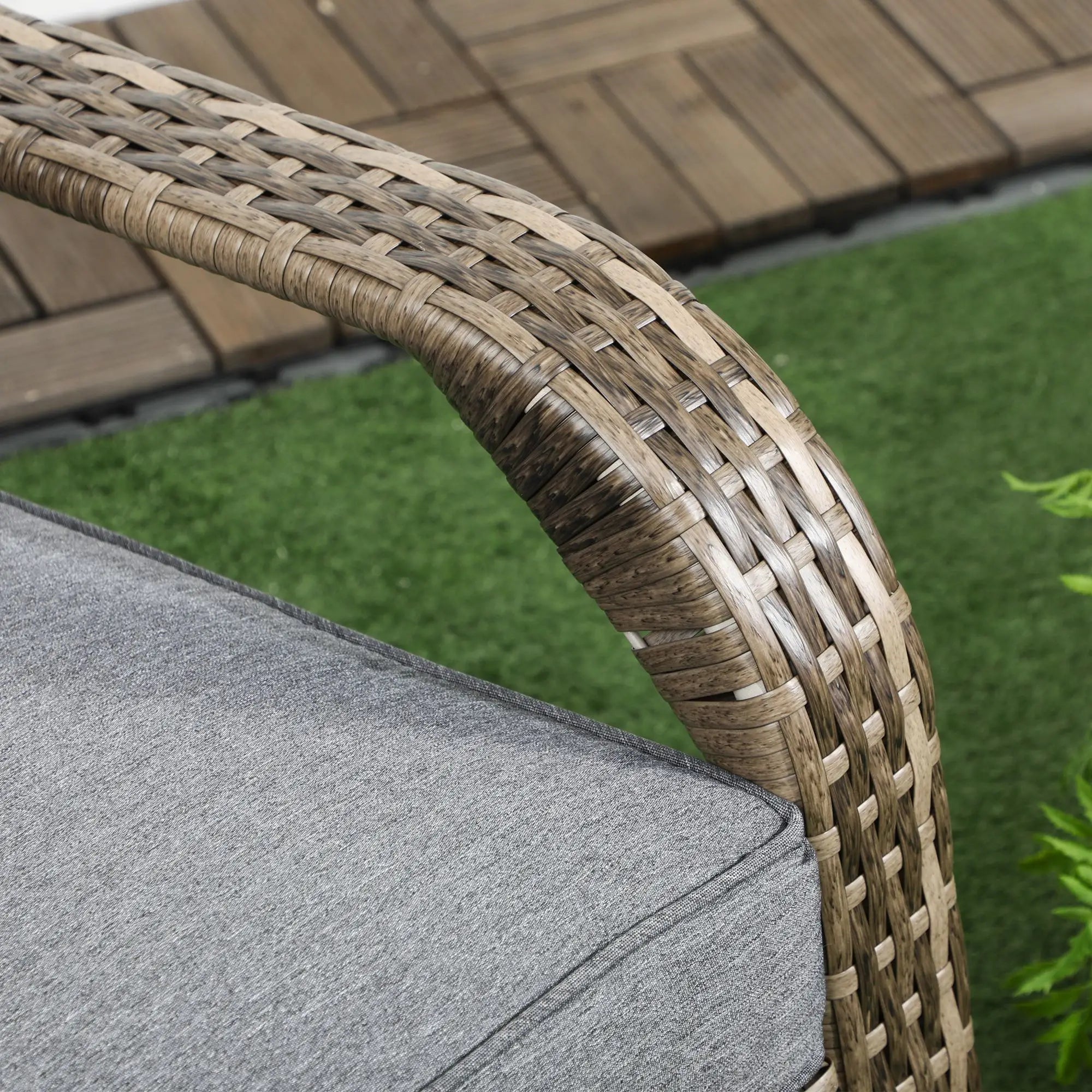 PE Rattan Adirondack Chair With Cushions, Mixed Grey Patio Chairs at Gallery Canada