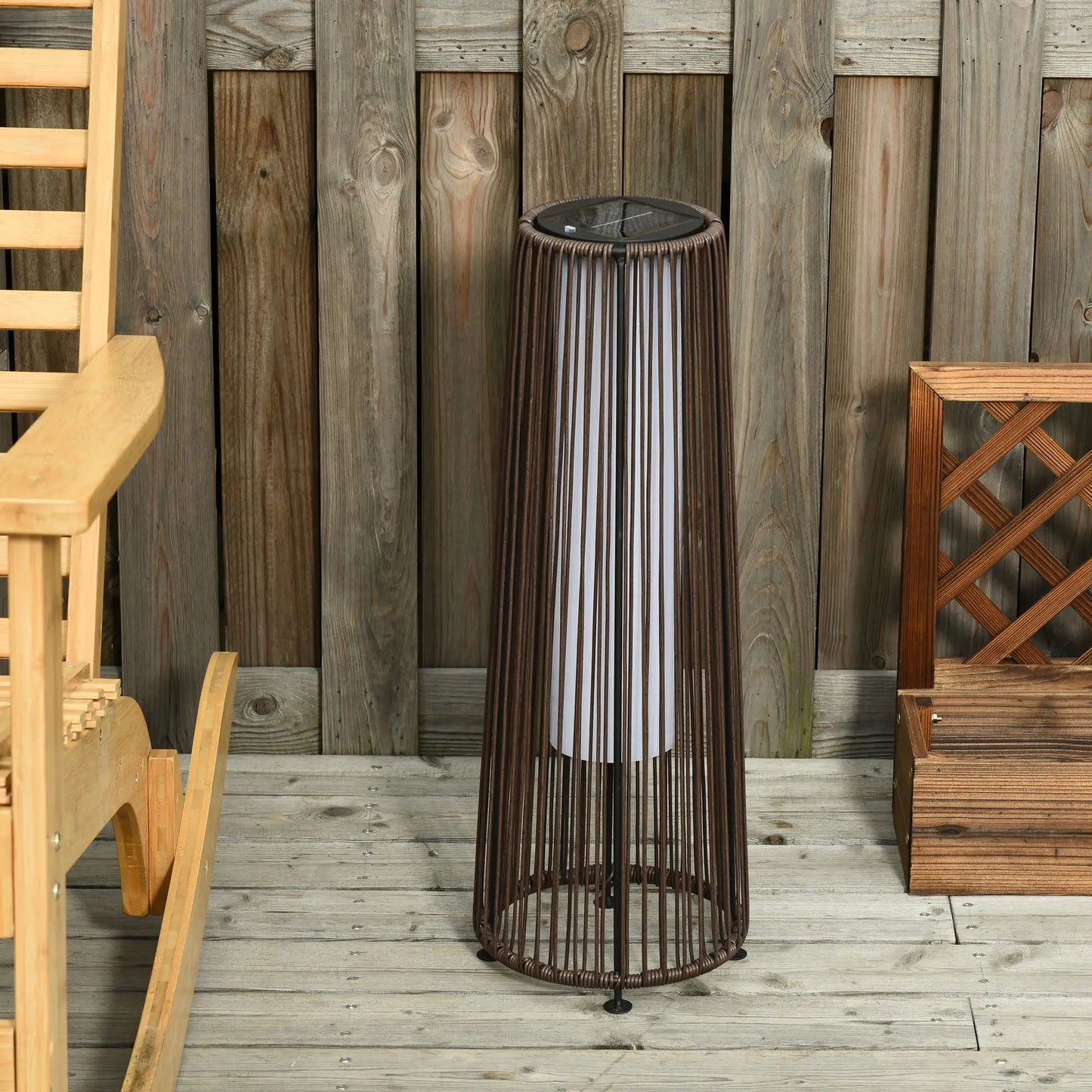 Solar Floor Lamp, LED Auto On/Off, IP44, Patio Porch Pathway, Brown Solar Post Lamps at Gallery Canada