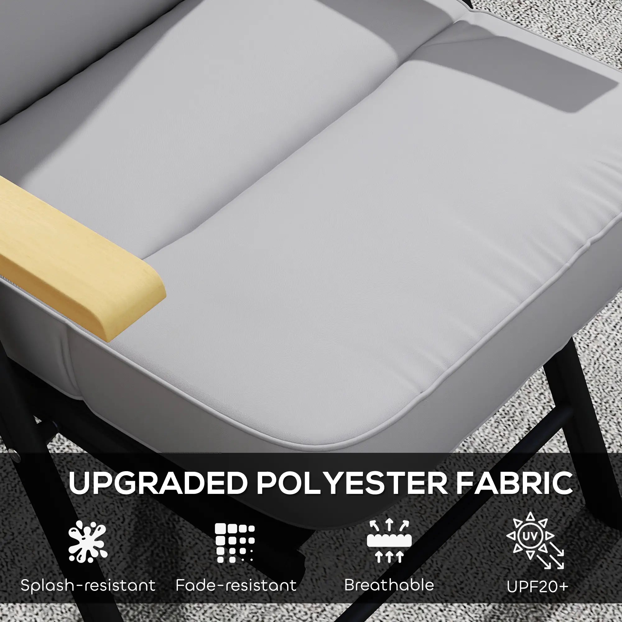 Outdoor Seat Cushion with Back, UPF 20+, Non-Slip, Light Grey Patio Chair Cushions at Gallery Canada