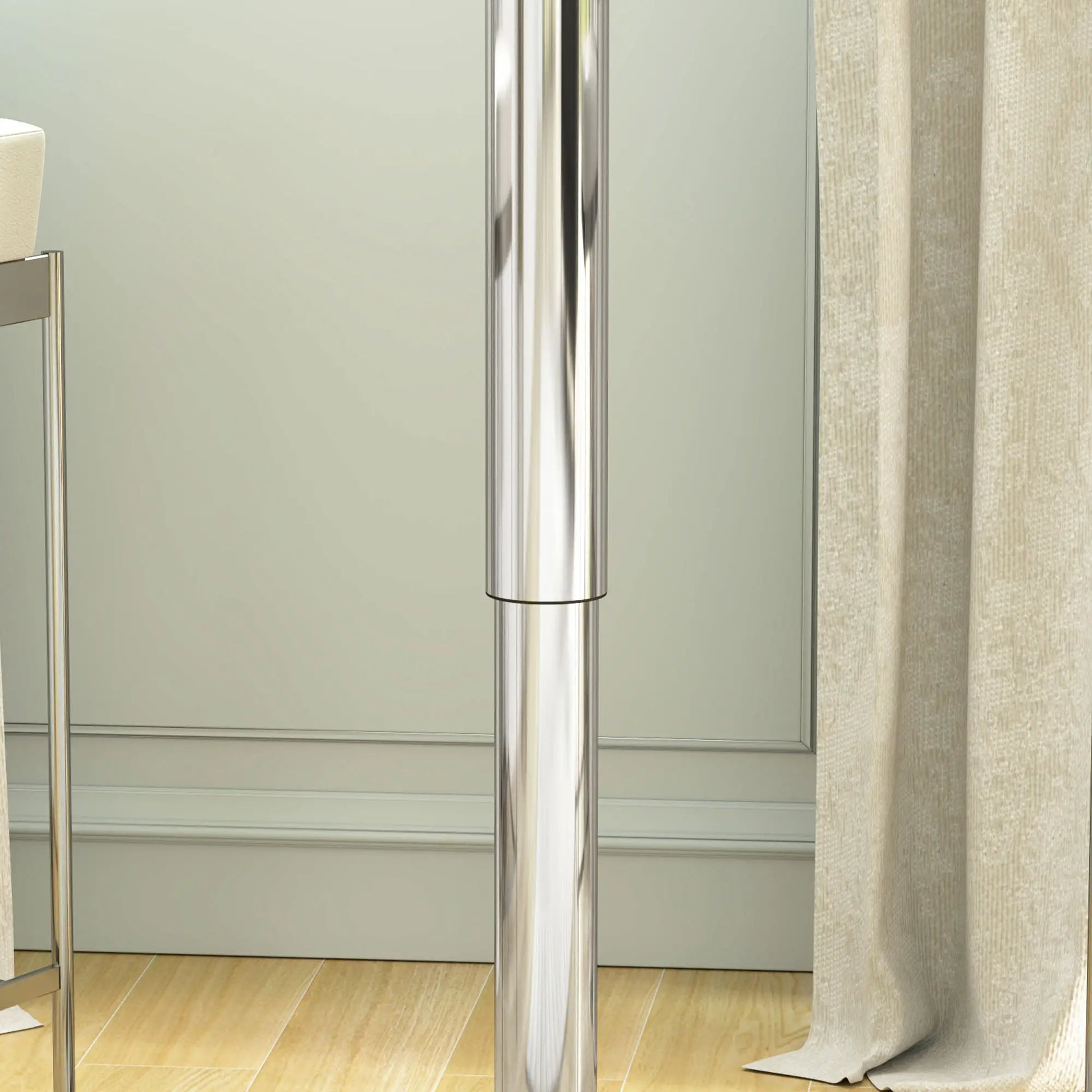 Round Bar Table, Adjustable Height, Faux Leather, Wooden Top, Chrome Base, White Bar Tables & Dining Tables at Gallery Canada