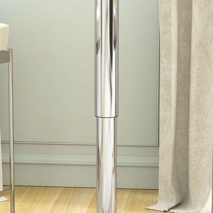 Round Bar Table, Adjustable Height, Faux Leather, Wooden Top, Chrome Base, White Bar Tables & Dining Tables at Gallery Canada