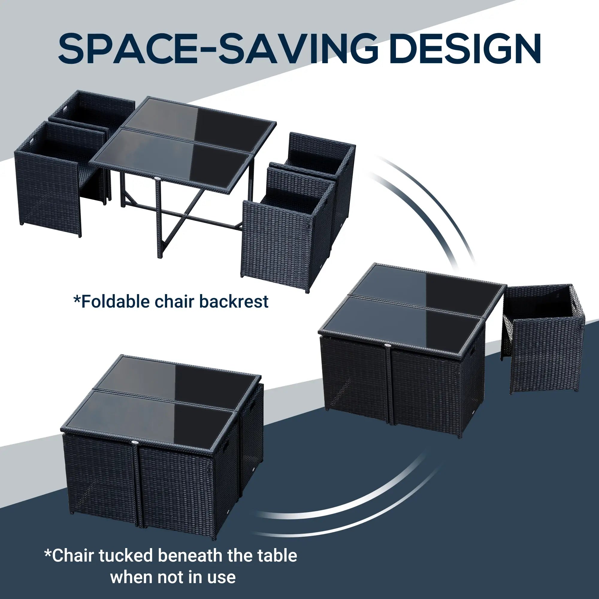 5-Piece Wicker Patio Dining Set, Removable Cushions, Glass Table, Cream Outdoor Dining Sets at Gallery Canada