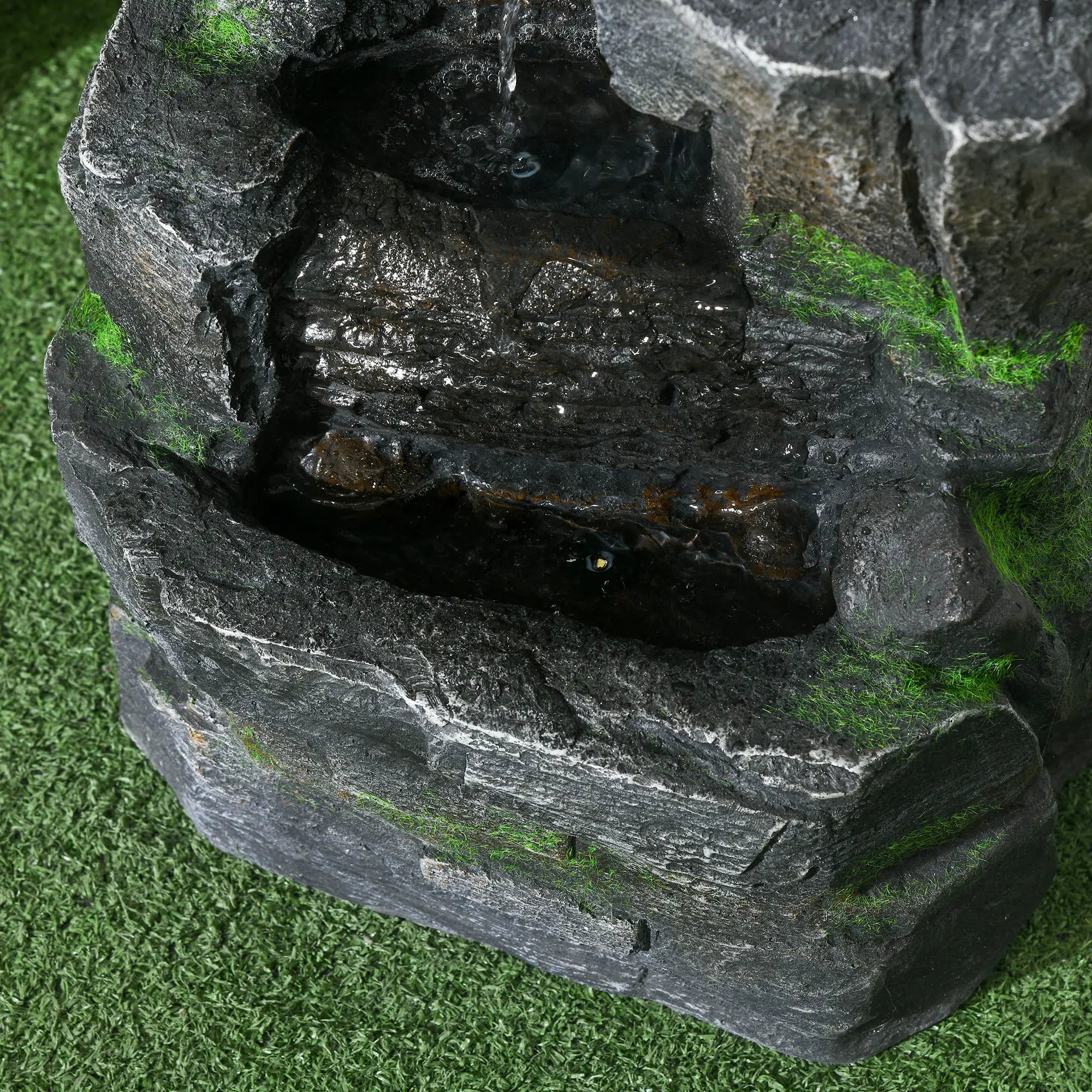 4 Tier Cascading Water Fountain with LED Lights, Pump, Outdoor Water Fountains at Gallery Canada