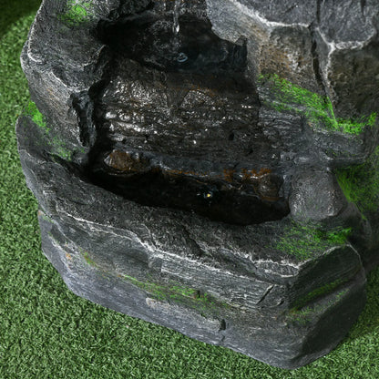 4 Tier Cascading Water Fountain with LED Lights, Pump, Outdoor Water Fountains at Gallery Canada