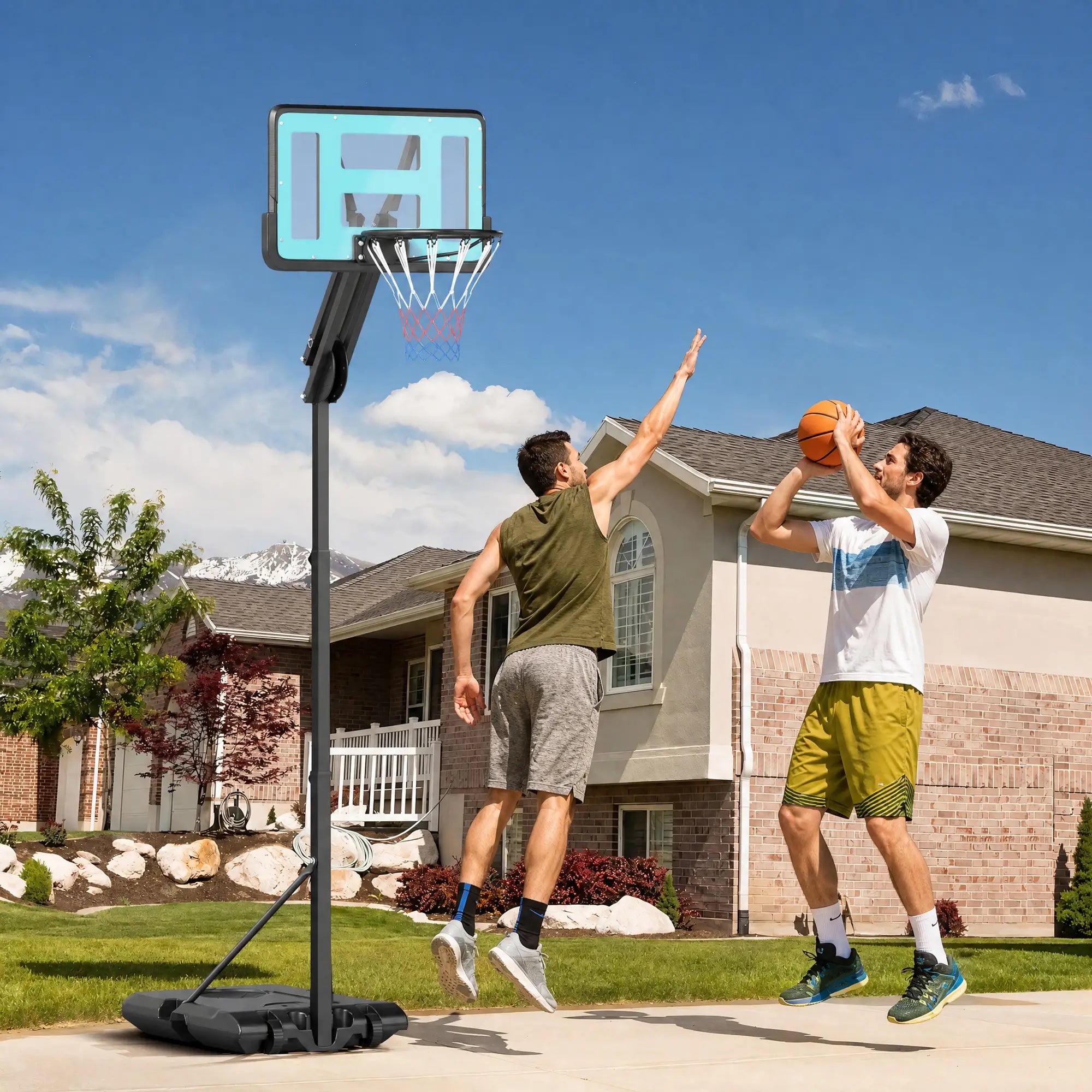 Outdoor Basketball Hoop, Shatterproof Backboard, 57.5