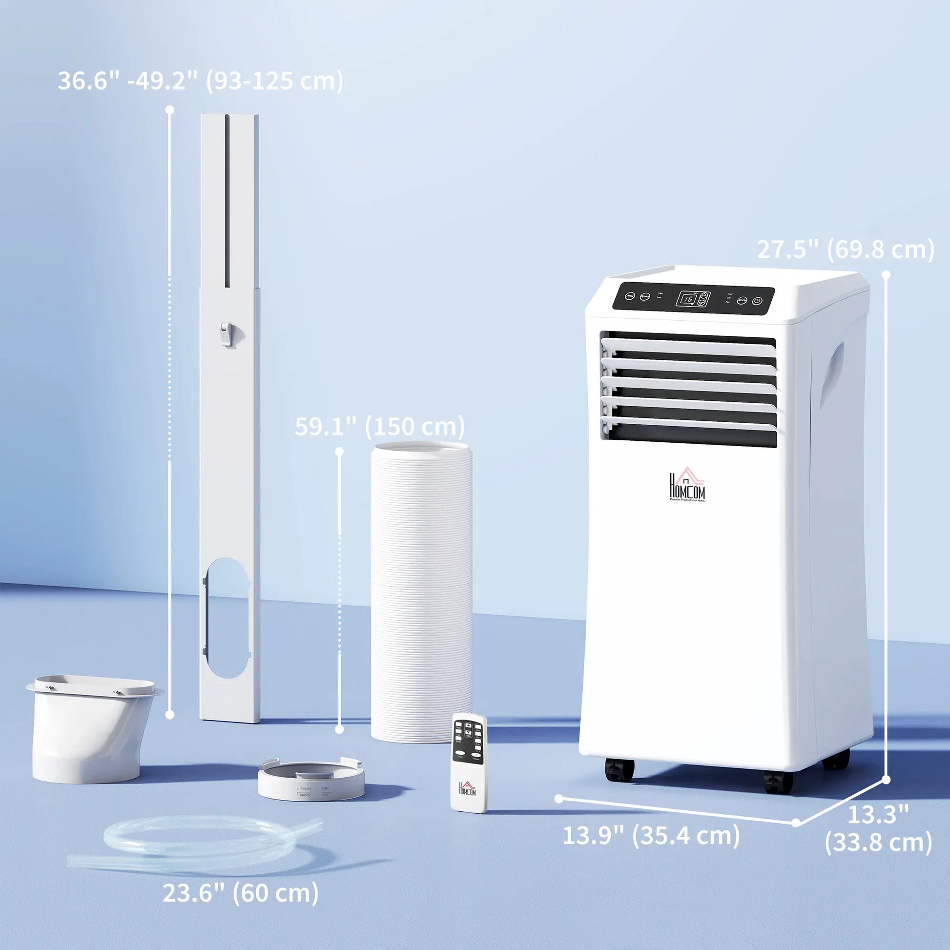 8000BTU Portable Air Conditioner, Cooling Dehumidifier, 2 Speed Fans, 24H Timer, White Air Conditioner at Gallery Canada