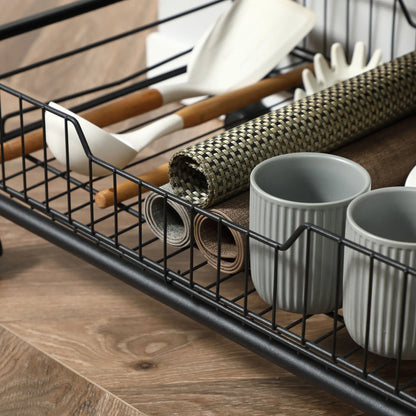 3-Tier Rolling Kitchen Cart, 2 Basket Drawers, Lockable Casters Kitchen Islands & Kitchen Carts at Gallery Canada