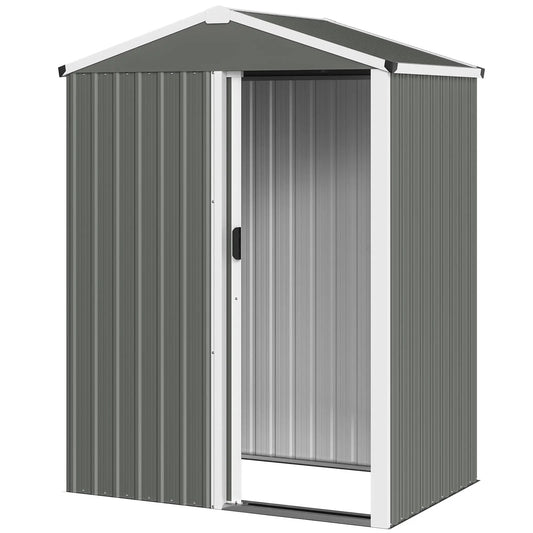 4.5 x 3ft Outdoor Storage Shed, Waterproof Metal Garden Shed, Light Grey Sheds Light Grey at Gallery Canada