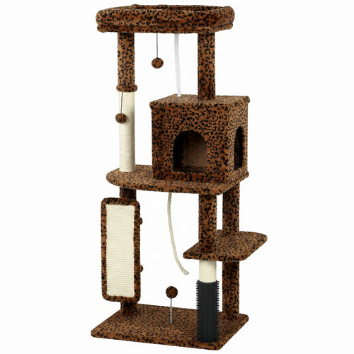 52 Inch Cat Tree With Scratching Posts, Bed, Condo