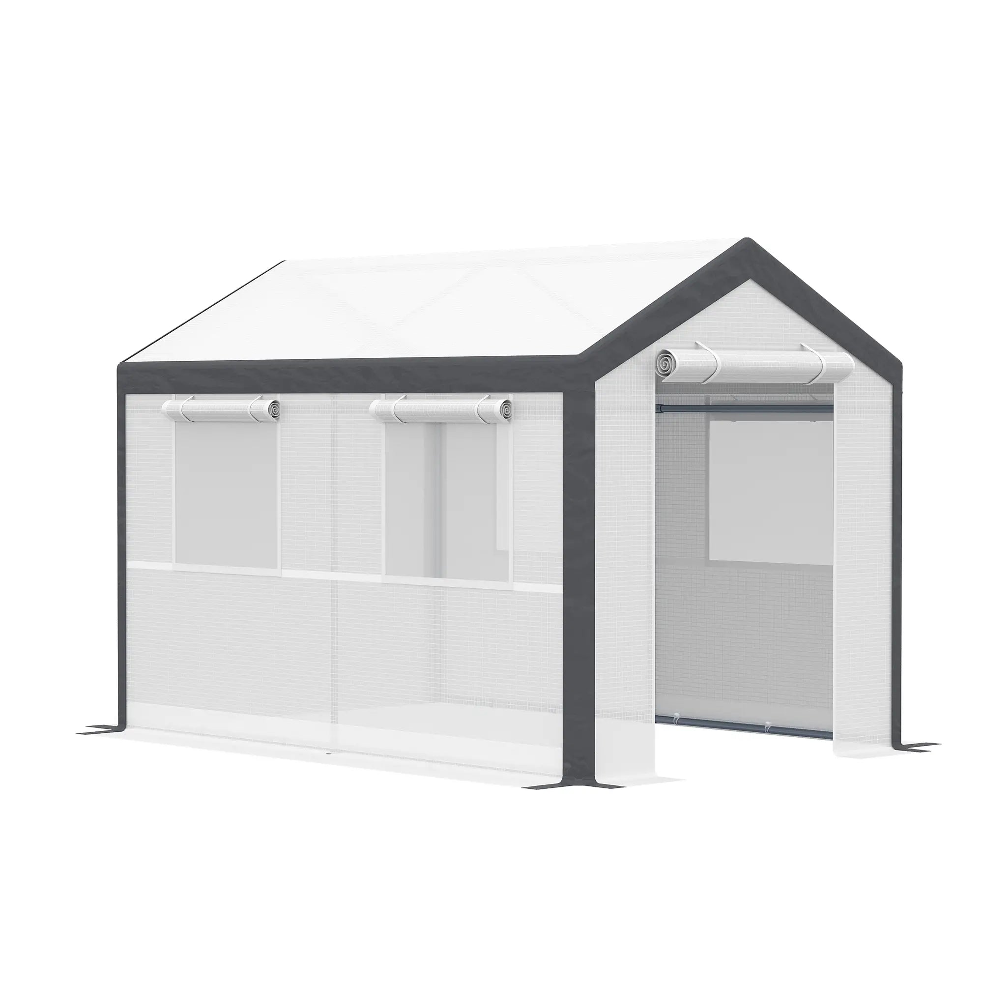 6.6' x 10' x 7' Heavy Duty Walk-In Greenhouse, Plant Growing Tent, White Walk In Greenhouses White, Grey at Gallery Canada