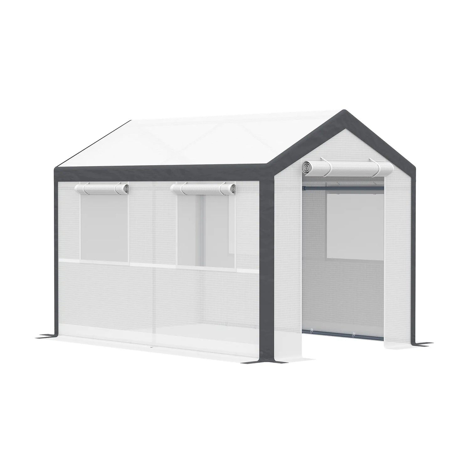6.6' x 10' x 7' Heavy Duty Walk-In Greenhouse, Plant Growing Tent, White Walk In Greenhouses White, Grey at Gallery Canada