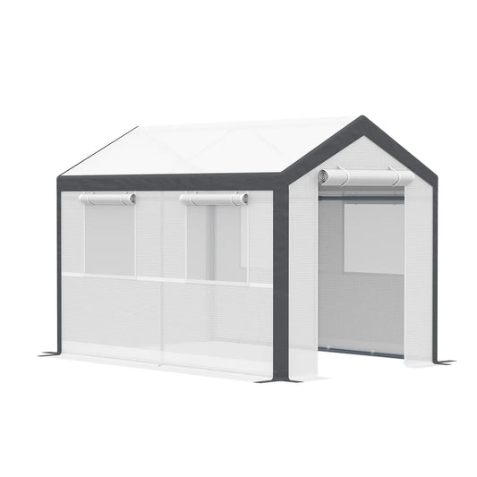 6.6' x 10' x 7' Heavy Duty Walk-In Greenhouse, Plant Growing Tent, White Walk In Greenhouses White, Grey at Gallery Canada
