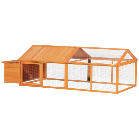 95"L Chicken Coop With Nesting Box, Wooden Roof, Side Door Chicken Coops Orange at Gallery Canada
