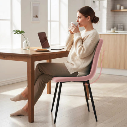 Upholstered Dining Chairs Set of 4, Steel Legs, Modern Kitchen, Pink Dining Chairs at Gallery Canada