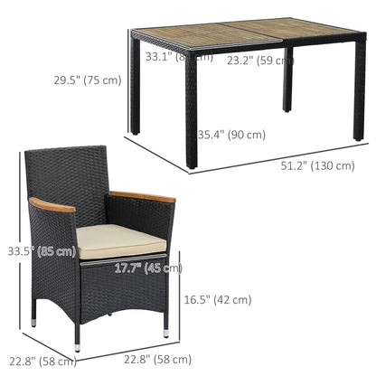 7-Piece Outdoor Dining Set, PE Wicker Rattan Patio Furniture, Glass Table Top Outdoor Dining Sets at Gallery Canada