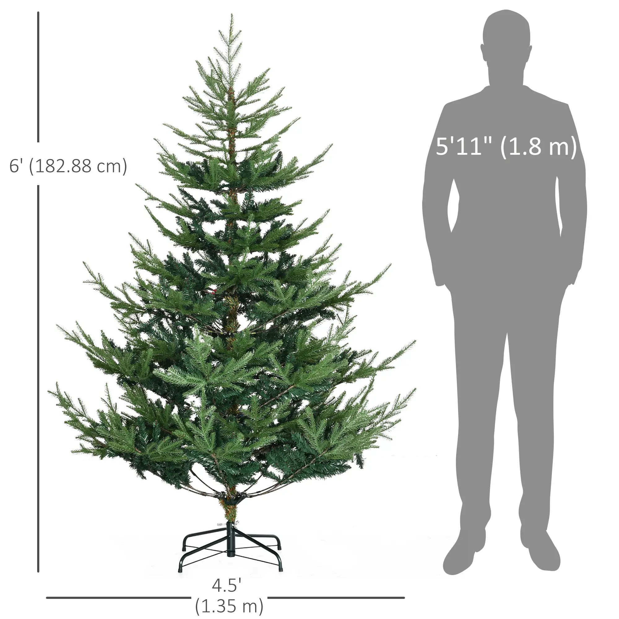 6ft Artificial Christmas Tree, Metal Base, Xmas Tree Artificial Christmas Trees at Gallery Canada