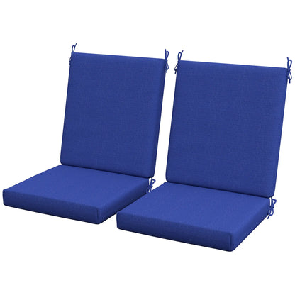 Outdoor Cushions Set of 2, Dining Chair Seat Cushions with Back, Navy Patio Chair Cushions Navy Blue at Gallery Canada