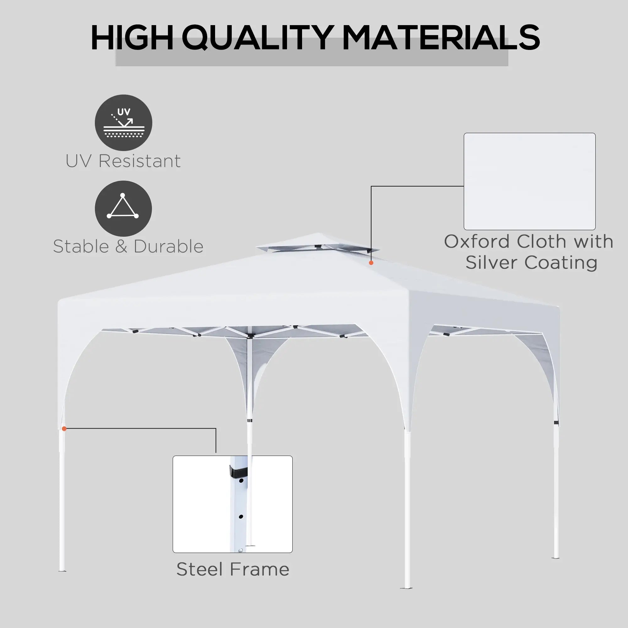 10'x10' Pop Up Canopy, Easy Set Up Party Tent, 2 Tier Vented Roof, Carrying Bag, White Pop Up Canopies at Gallery Canada