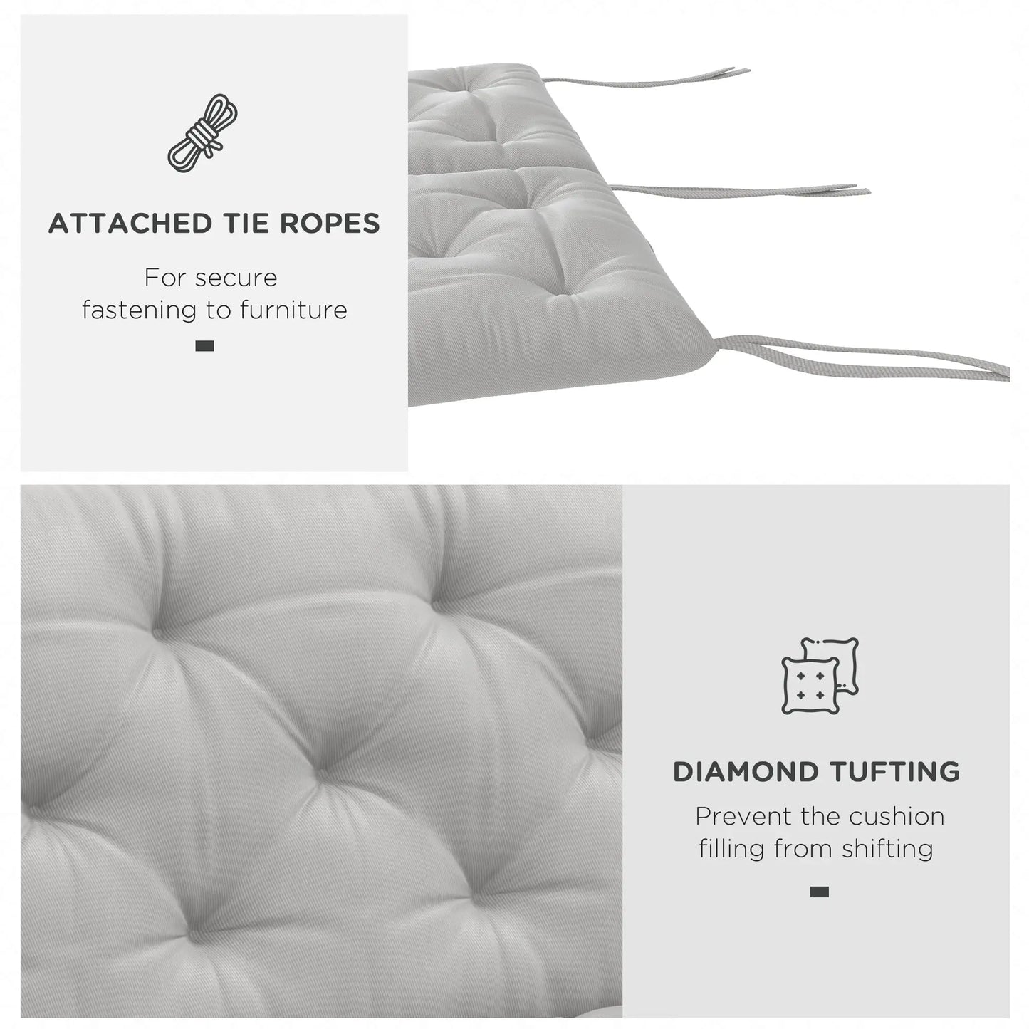 3-Seater Outdoor Swing Chair Cushions, Patio Garden, Light Grey Patio Chair Cushions at Gallery Canada