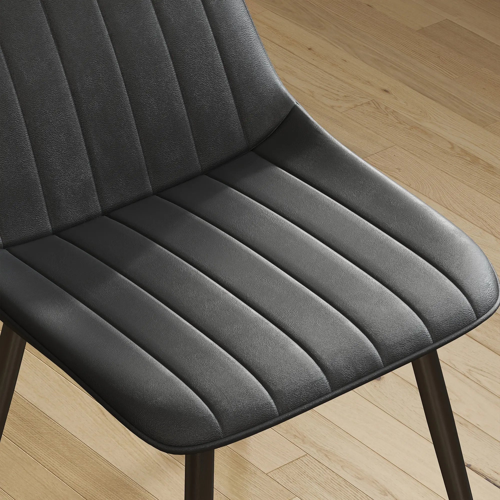 Faux Leather Dining Chairs Set of 4, Black Metal Legs, Black Dining Chairs at Gallery Canada