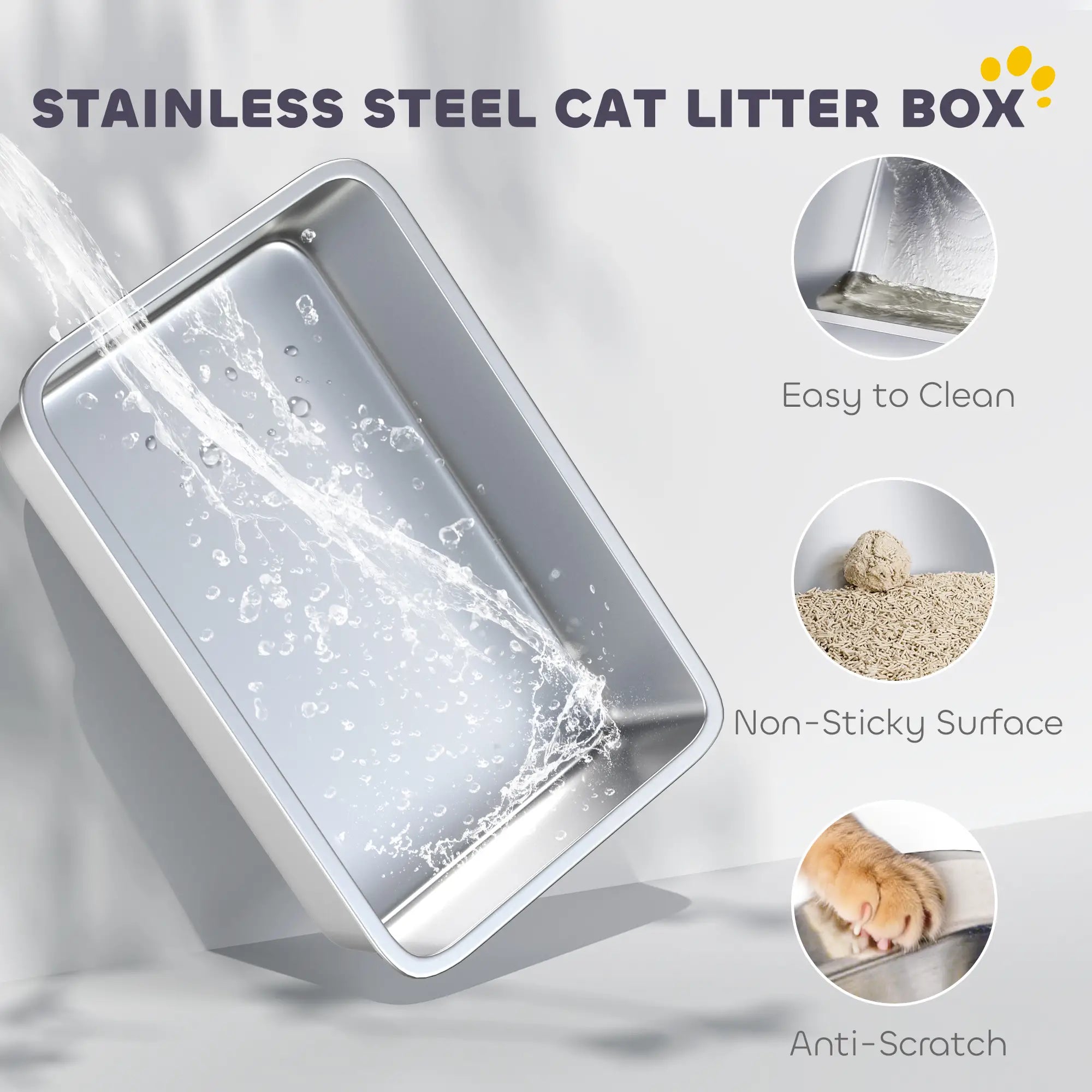 XL Stainless Steel Litter Box With Lid, Extra Large Covered Cat Litter Box Cat Litter Box Enclosures at Gallery Canada