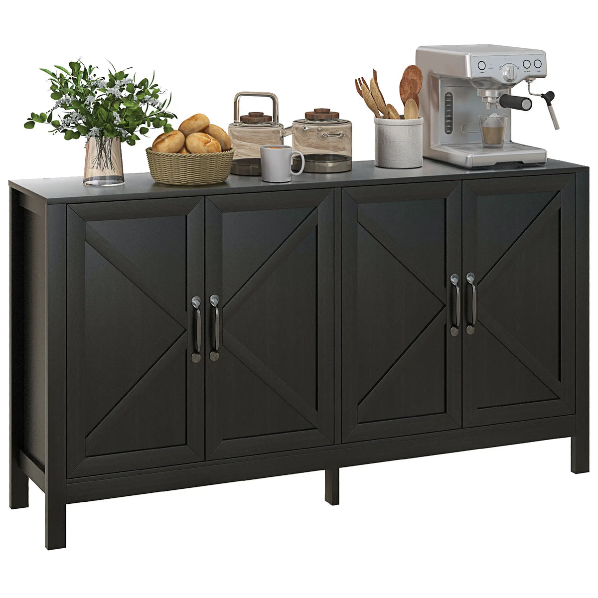 Sideboard Buffet, Storage Cabinet, TV Stand for 65 Inches, Black Oak Bar Cabinets at Gallery Canada