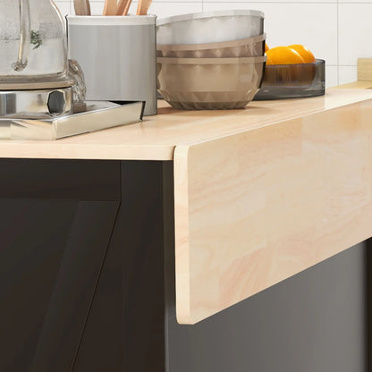 Kitchen Island with Drop Leaf, 2 Drawers, Adjustable Shelves, Black Kitchen Islands & Kitchen Carts at Gallery Canada