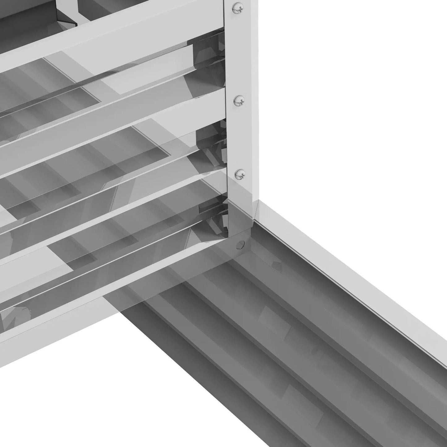 2 Tier Galvanized Raised Garden Bed, Steel Planter Box, 47" x 40" x 23", Silver Galvanized Planter Boxes at Gallery Canada