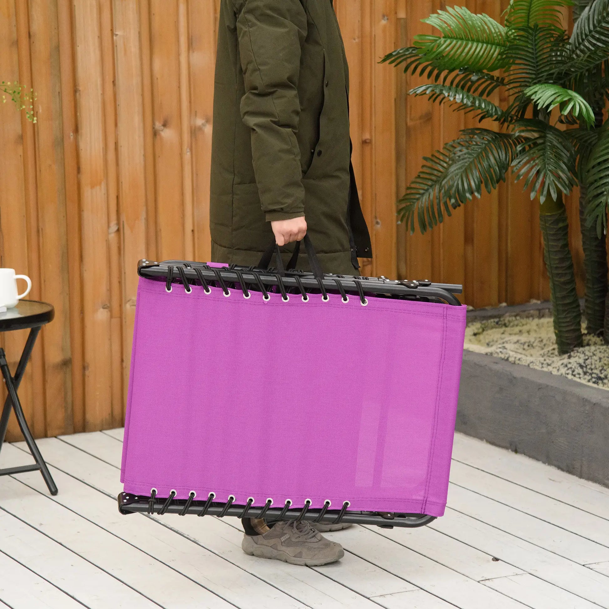 Outdoor Folding Lounge Chair, 4-Level Adjustable, Purple Lounger Chairs at Gallery Canada