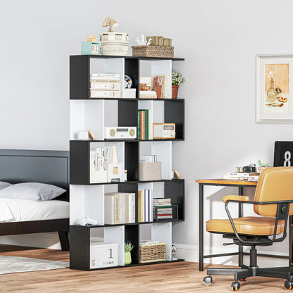 Modern Bookcase 5-Tier Display Shelf, Room Divider, Black Display Bookshelves at Gallery Canada