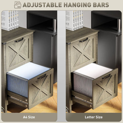 Vertical 2-Drawer Filing Cabinet, Rustic Farmhouse, Letter Size, Grey Wash Office Cabinets & Cupboards at Gallery Canada