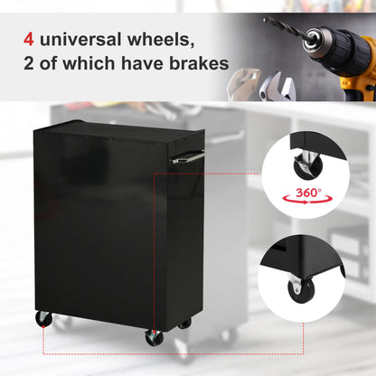5-Drawer Rolling Tool Chest, Lockable Tool Cabinet, 4 Wheels, Black, Red Tool Organizers at Gallery Canada