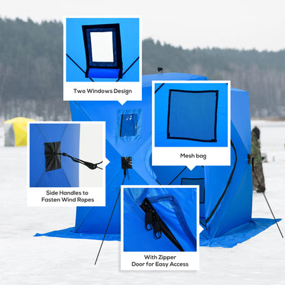 2 Person Pop Up Ice Fishing Tent, with Carry Bag, Blue Ice Fishing Tents at Gallery Canada