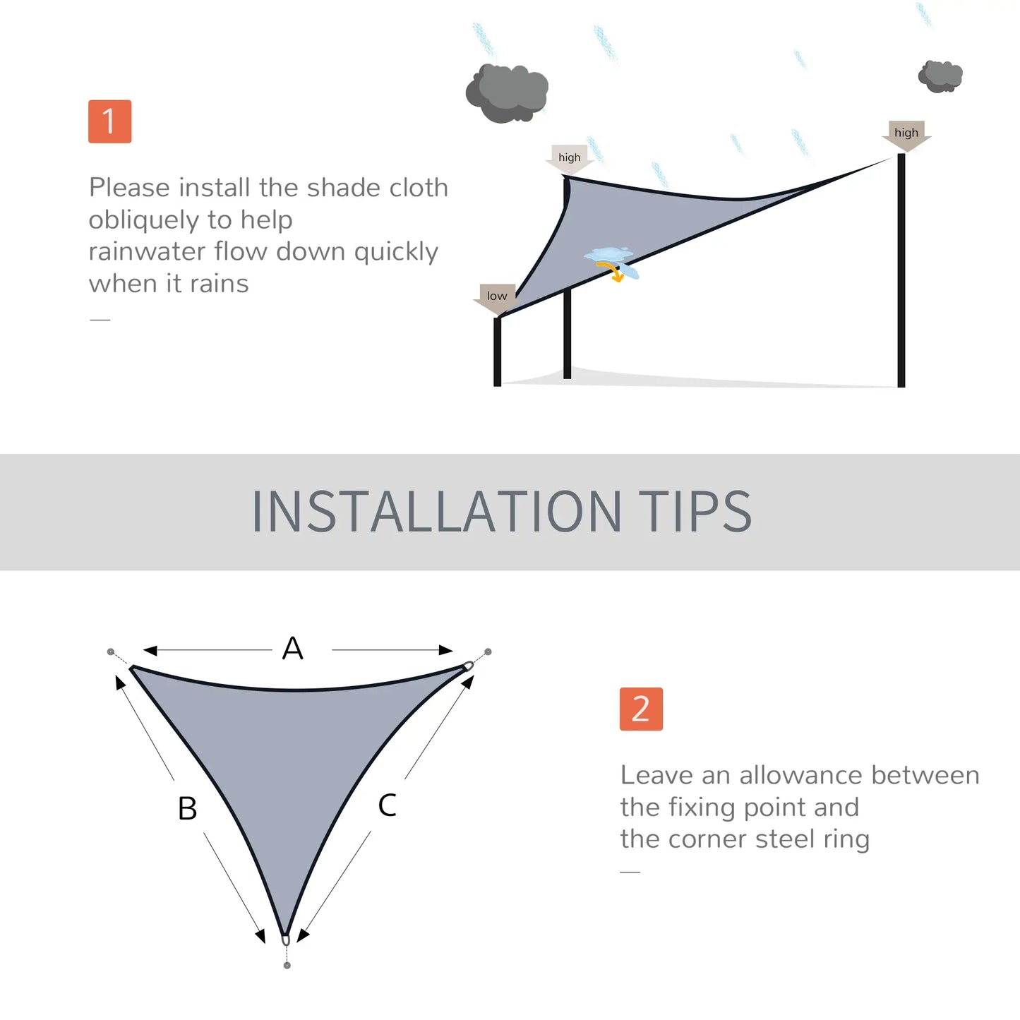 Triangle 10' Canopy Sun Sail, UV Protector, Outdoor Patio Cover, Grey Shade Sails at Gallery Canada