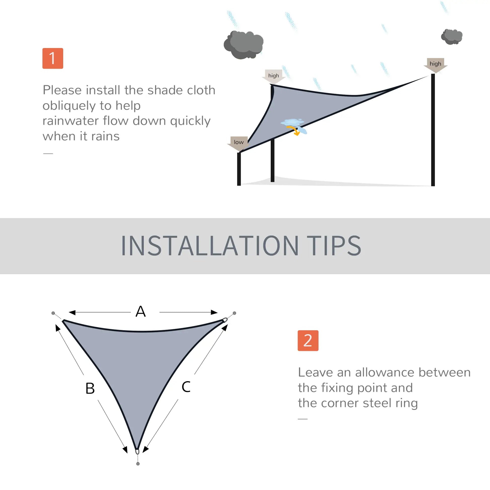 Triangle 10' Canopy Sun Sail, UV Protector, Outdoor Patio Cover, Grey Shade Sails at Gallery Canada