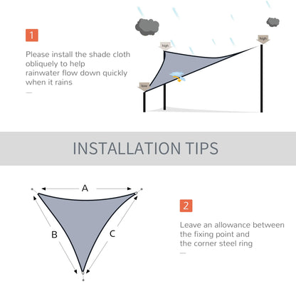 Triangle 10' Canopy Sun Sail, UV Protector, Outdoor Patio Cover, Grey Shade Sails at Gallery Canada