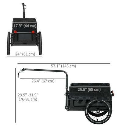 Steel Bike Trailer, Foldable Storage Box, Safe Reflectors, Max Load 88LBS, Black Bike Cargo Trailers at Gallery Canada