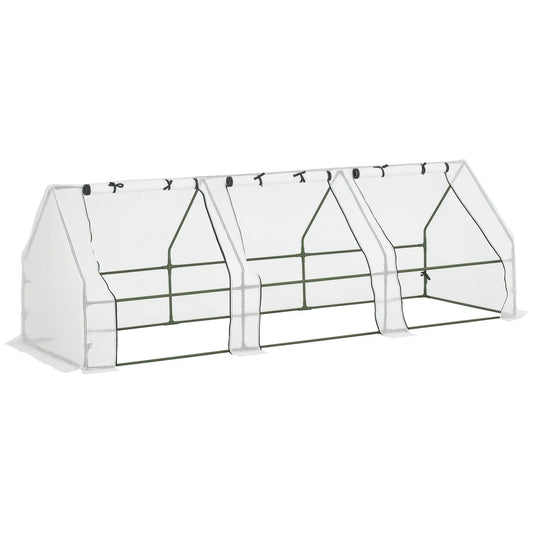 9' x 3' x 3' Mini Greenhouse, Portable with PE Cover, White Mini Greenhouses Translucent White at Gallery Canada